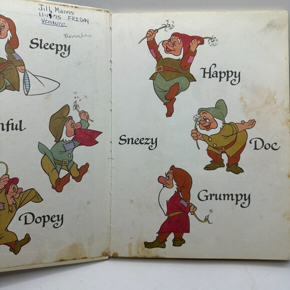 Walt Disneys Snow White & The Seven Dwarfs Hardcover Book Random House 1973 - Picture 4 of 6